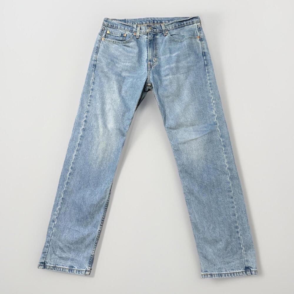 LEVIS 505 Denim Jeans Mens 34x32 Straight Leg Regular Fit Red Tab Zip Fly